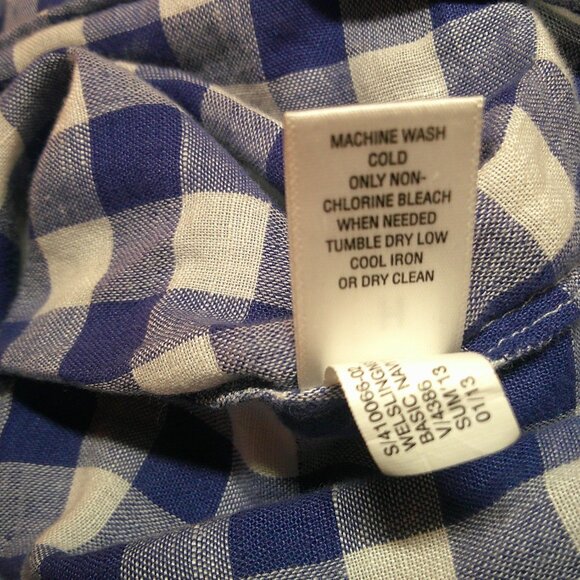 BANANA REPUBLIC "Soft Wash" Blue/White Linen Blend S - Picture 5 of 9